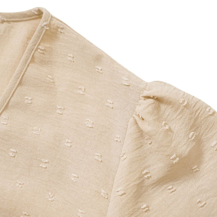 Robe Courte à Col V et Empiècement Ajouré