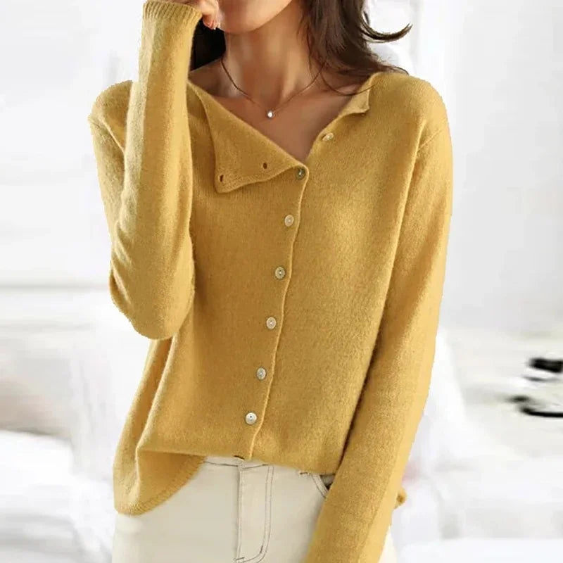 Cardigan Maille Fine à Boutons et Col V