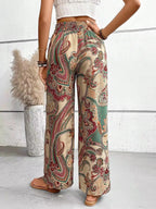 Pantalon Palazzo Femme Imprimé Taille Élastiquée