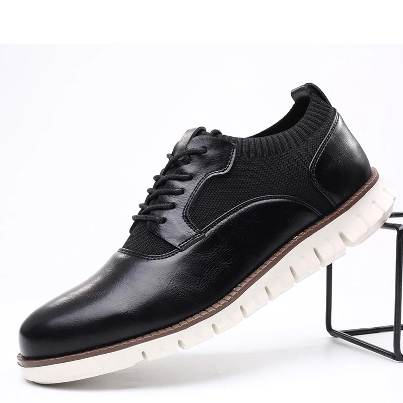 Chaussures en Cuir Élégantes Semelle Sport Confort et Style Moderne