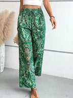 Pantalon Palazzo Femme Imprimé Taille Élastiquée