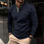 Polo Manches Longues Col Zippé Élégant Confort et Style Moderne