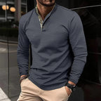 Polo Manches Longues Col Zippé Élégant Confort et Style Moderne