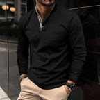 Polo Manches Longues Col Zippé Élégant Confort et Style Moderne
