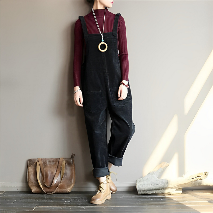 Salopette Large en Velours Femme
