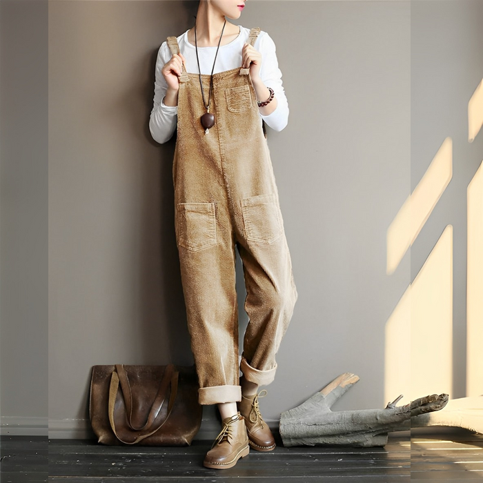 Salopette Large en Velours Femme