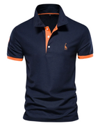 Polo Homme Contrasté à Col Boutonné