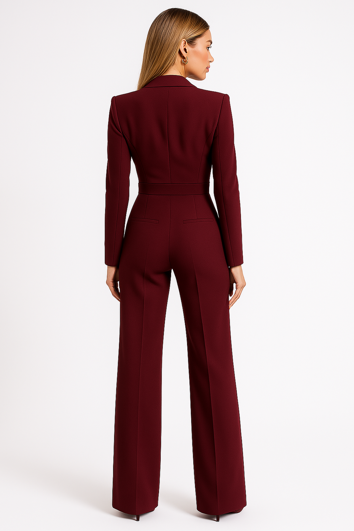 Combinaison Pantalon à Col Croisé et Jambes Larges