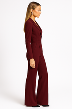 Combinaison Pantalon à Col Croisé et Jambes Larges