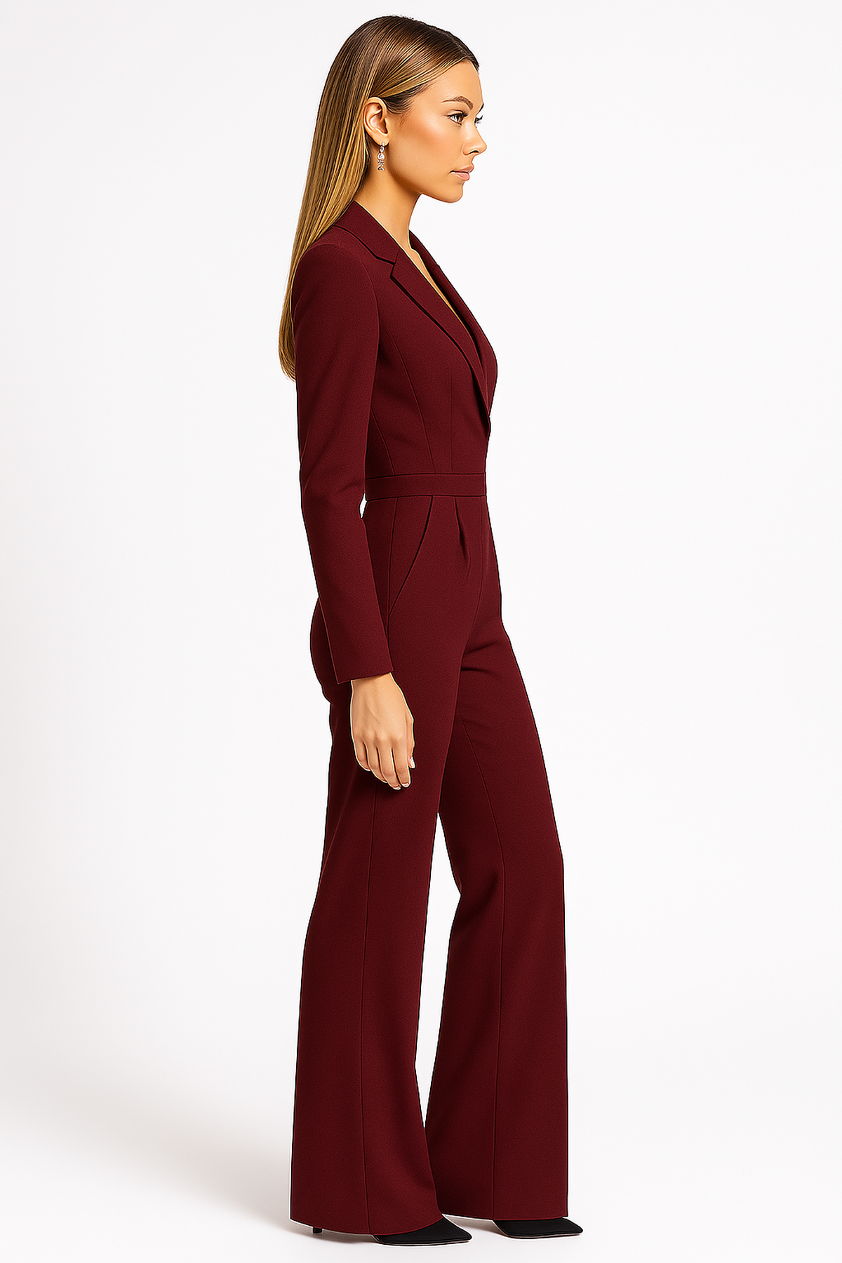 Combinaison Pantalon à Col Croisé et Jambes Larges