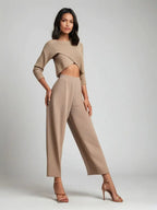 Ensemble Top Croisé et Jupe Longue Femme