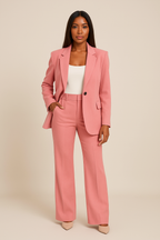 Ensemble Blazer Ajusté et Pantalon Large