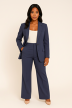 Ensemble Blazer Ajusté et Pantalon Large