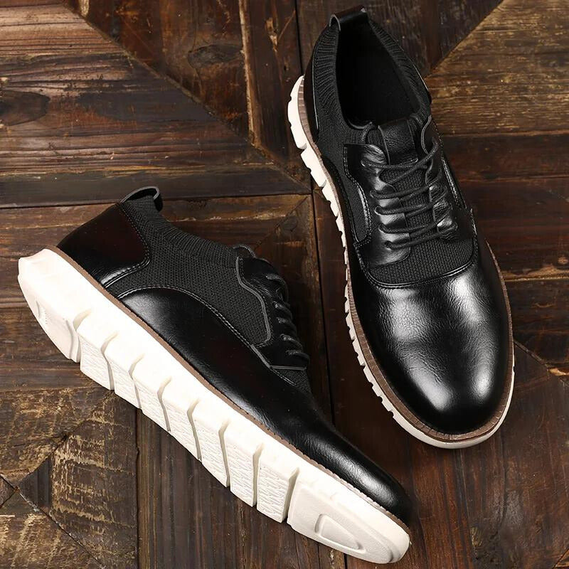 Chaussures en Cuir Élégantes Semelle Sport Confort et Style Moderne