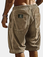 Short Homme en Velours Côtelé à Taille Élastiquée
