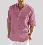 Chemise en Lin Col Ouvert Confort Léger et Style Décontracté