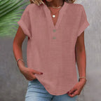 Blouse Femme Col Boutonné Décontractée