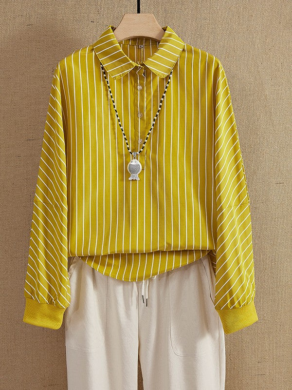 Blouse Femme Rayée Style Décontracté