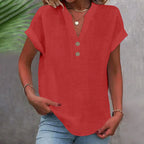 Blouse Femme Col Boutonné Décontractée