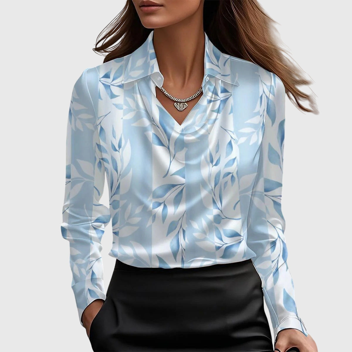 Blouse Femme Satin Drapé Élégant