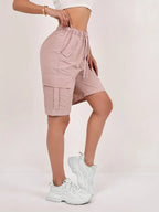 Short Cargo Taille Haute Femme