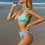 Maillot de Bain Deux Pièces Asymétrique Femme