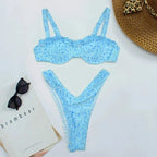 Maillot de Bain Deux Pièces Bandeau Imprimé Femme