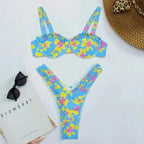 Maillot de Bain Deux Pièces Bandeau Imprimé Femme