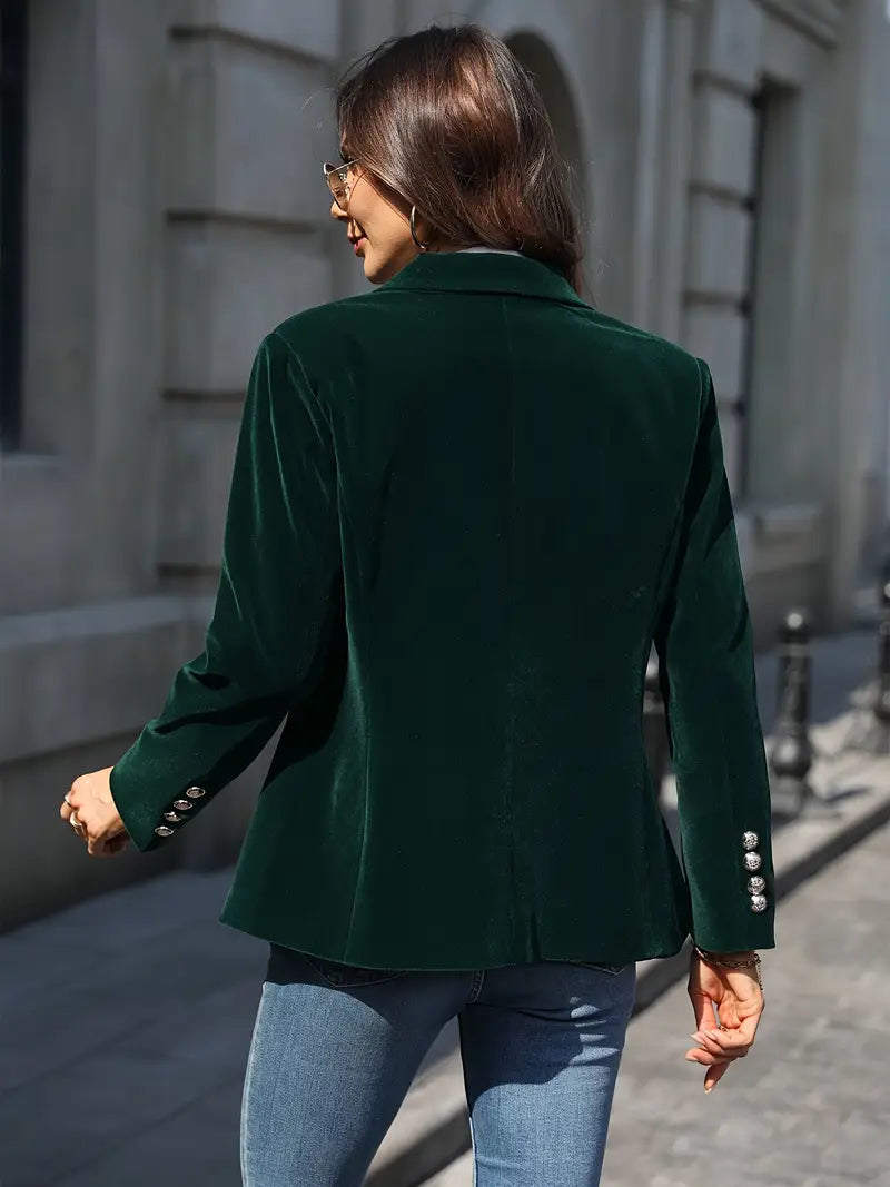 Blazer Ajusté à Boutonnage Simple