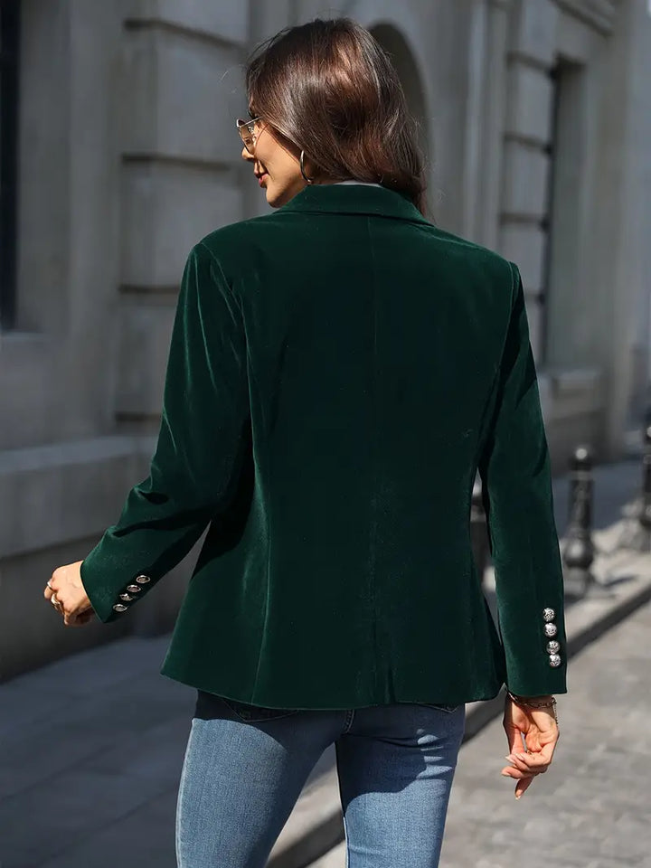 Blazer Ajusté à Boutonnage Simple