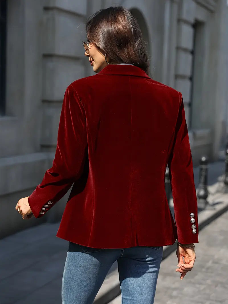 Blazer Ajusté à Boutonnage Simple
