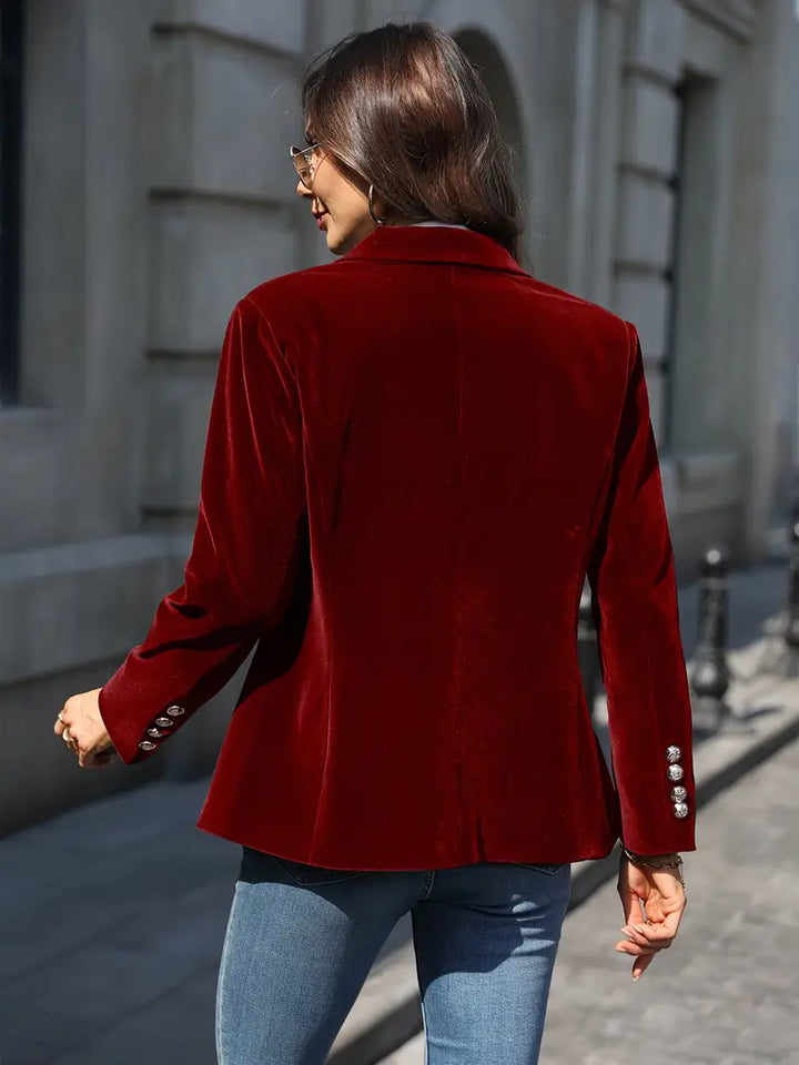 Blazer Ajusté à Boutonnage Simple