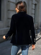 Blazer Ajusté à Boutonnage Simple