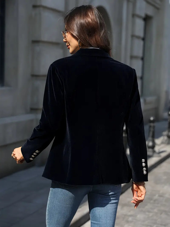 Blazer Ajusté à Boutonnage Simple