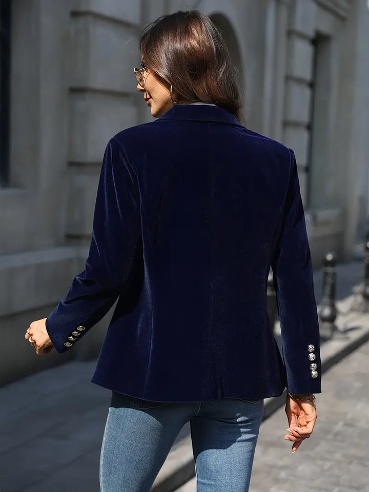 Blazer Ajusté à Boutonnage Simple