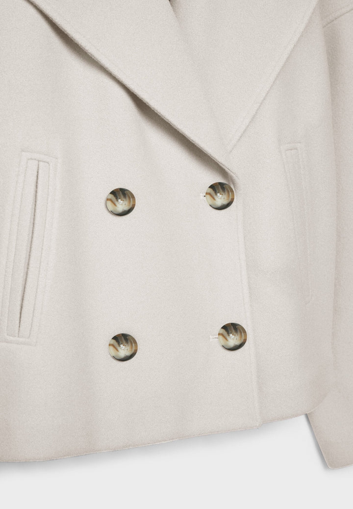 Veste Courte Croisée à Double Boutonnage