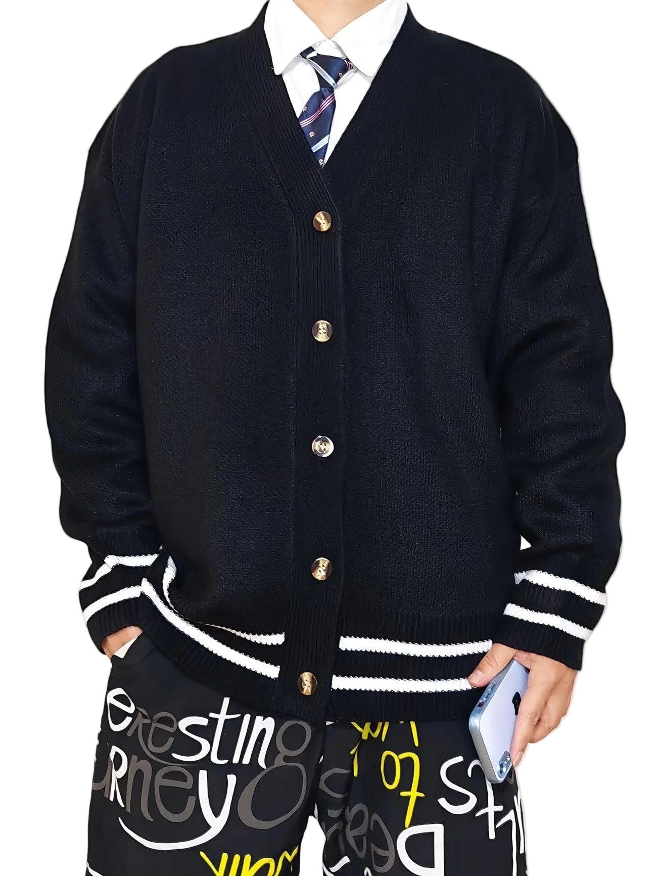 Cardigan à col en V pour homme