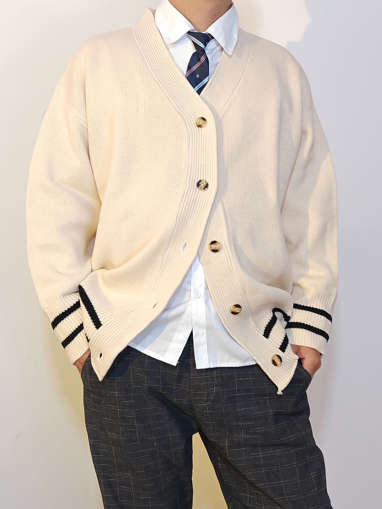 Cardigan à col en V pour homme