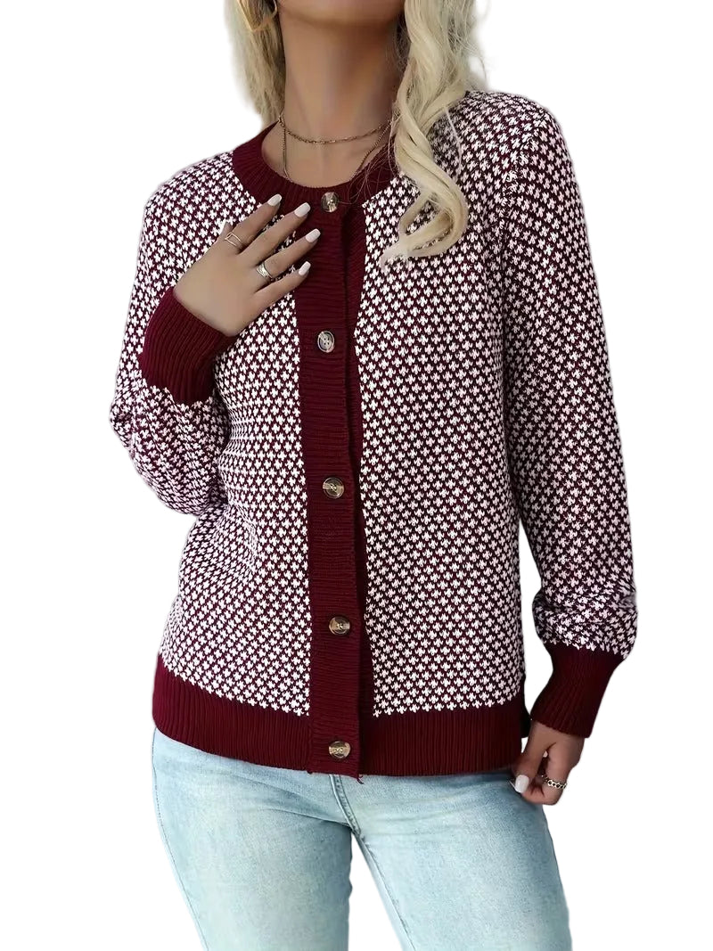 Cardigan à motif géométrique pour femme