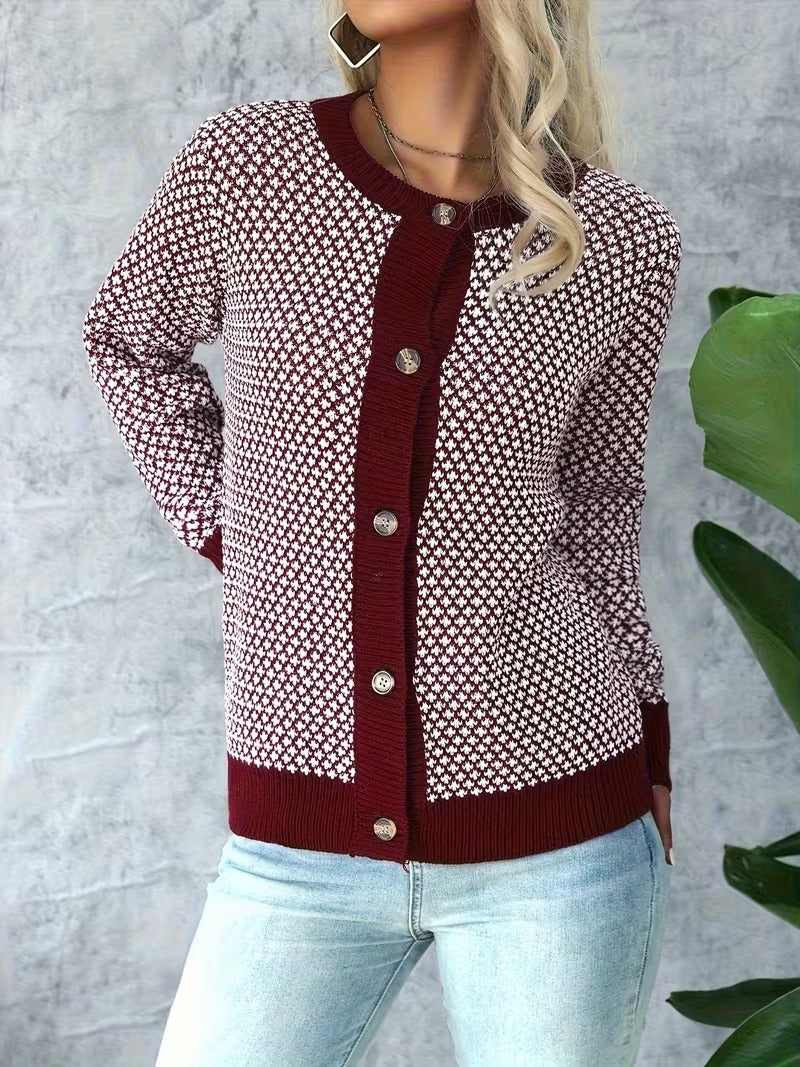 Cardigan à motif géométrique pour femme