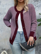 Cardigan à motif géométrique pour femme