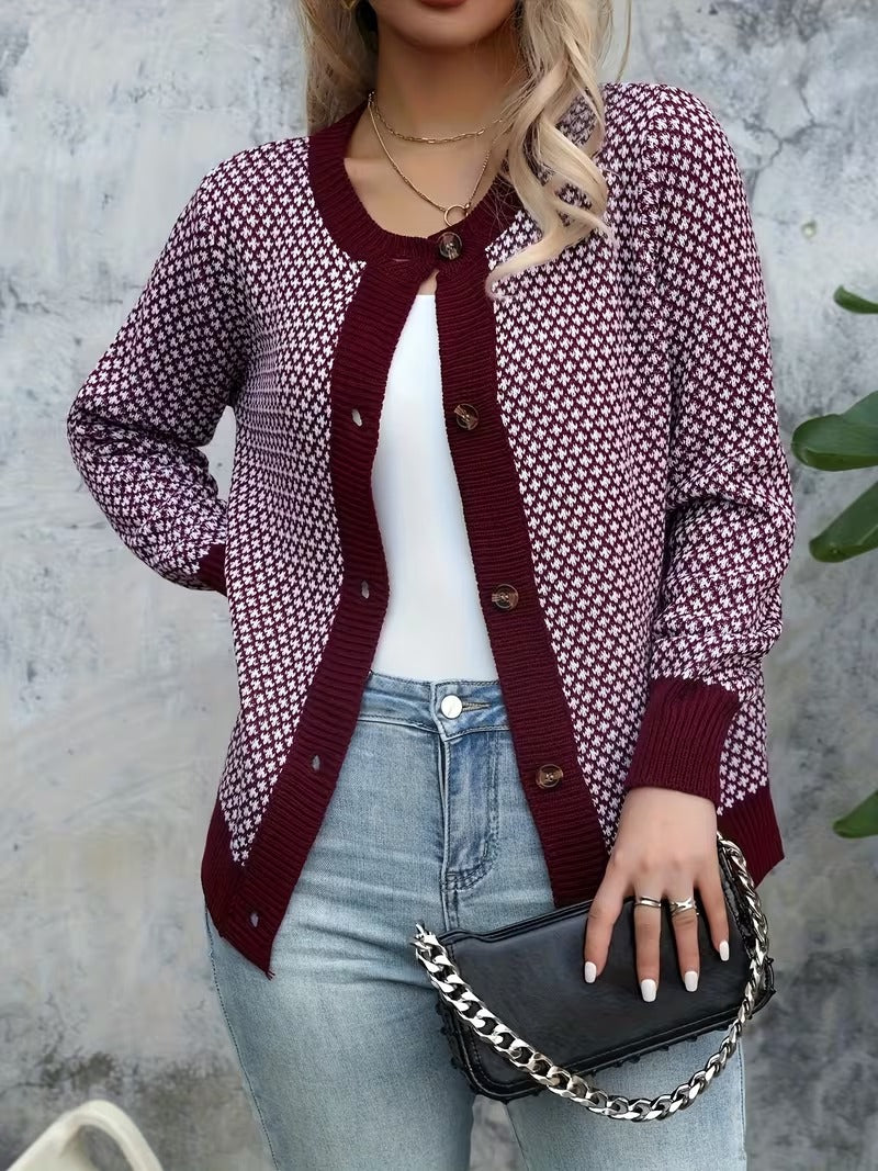Cardigan à motif géométrique pour femme