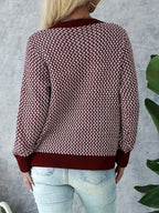 Cardigan à motif géométrique pour femme