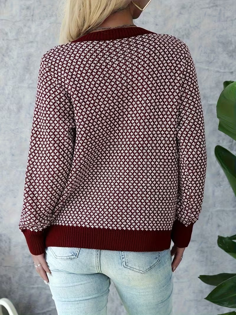 Cardigan à motif géométrique pour femme