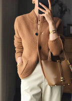 Gilet Maille Boutonnée à Manches Longues