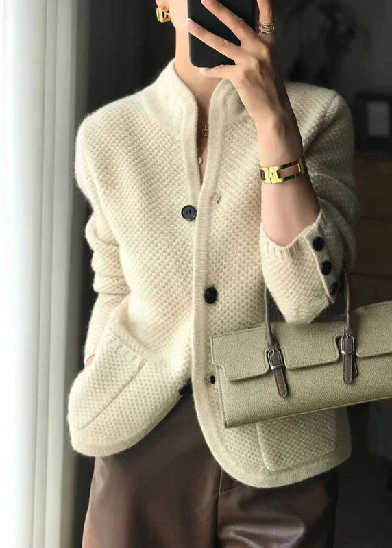 Gilet Maille Boutonnée à Manches Longues
