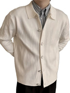 Cardigan côtelé boutonné pour homme