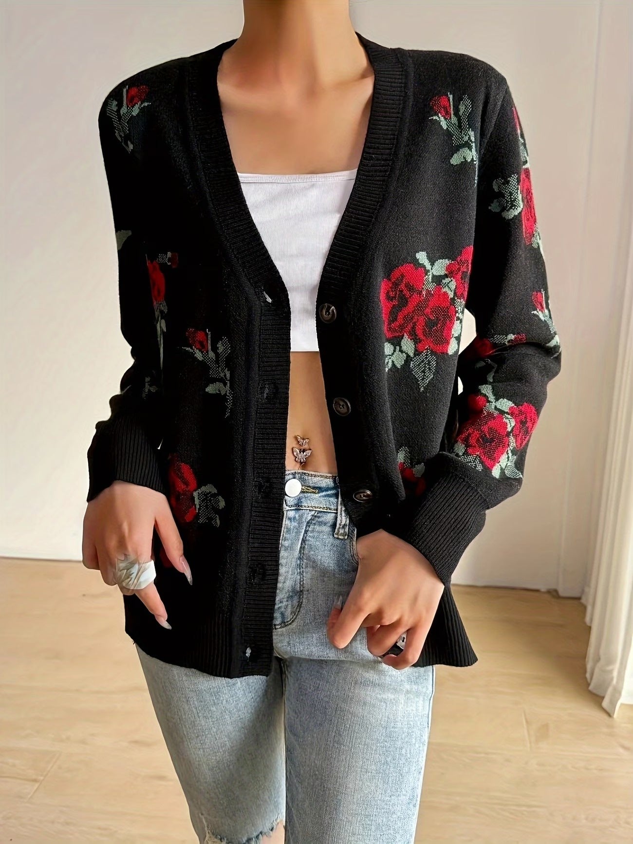 Cardigan fleurie pour femme