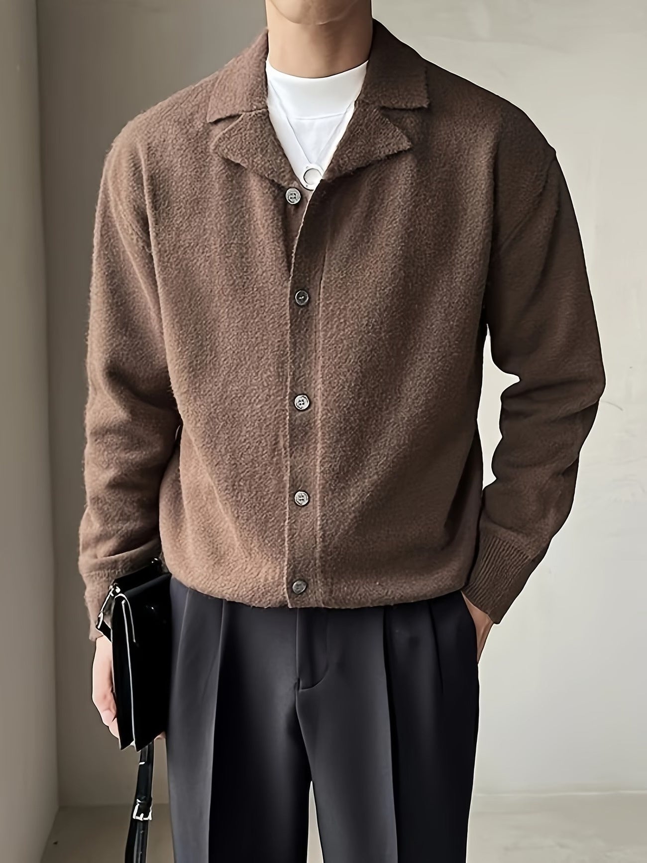 Cardigan pour homme en tricot texturé