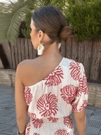 Robe Courte Asymétrique à Imprimé Floral